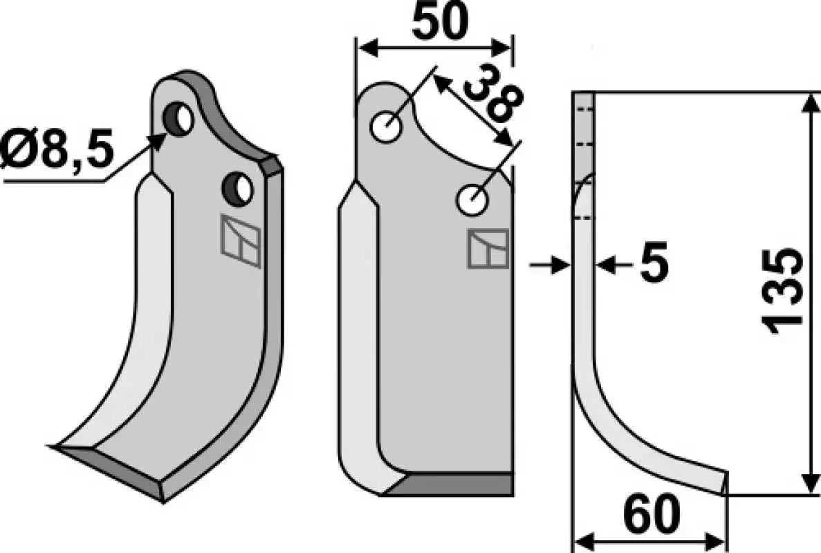Fräsmesser 135x50mm, rechts